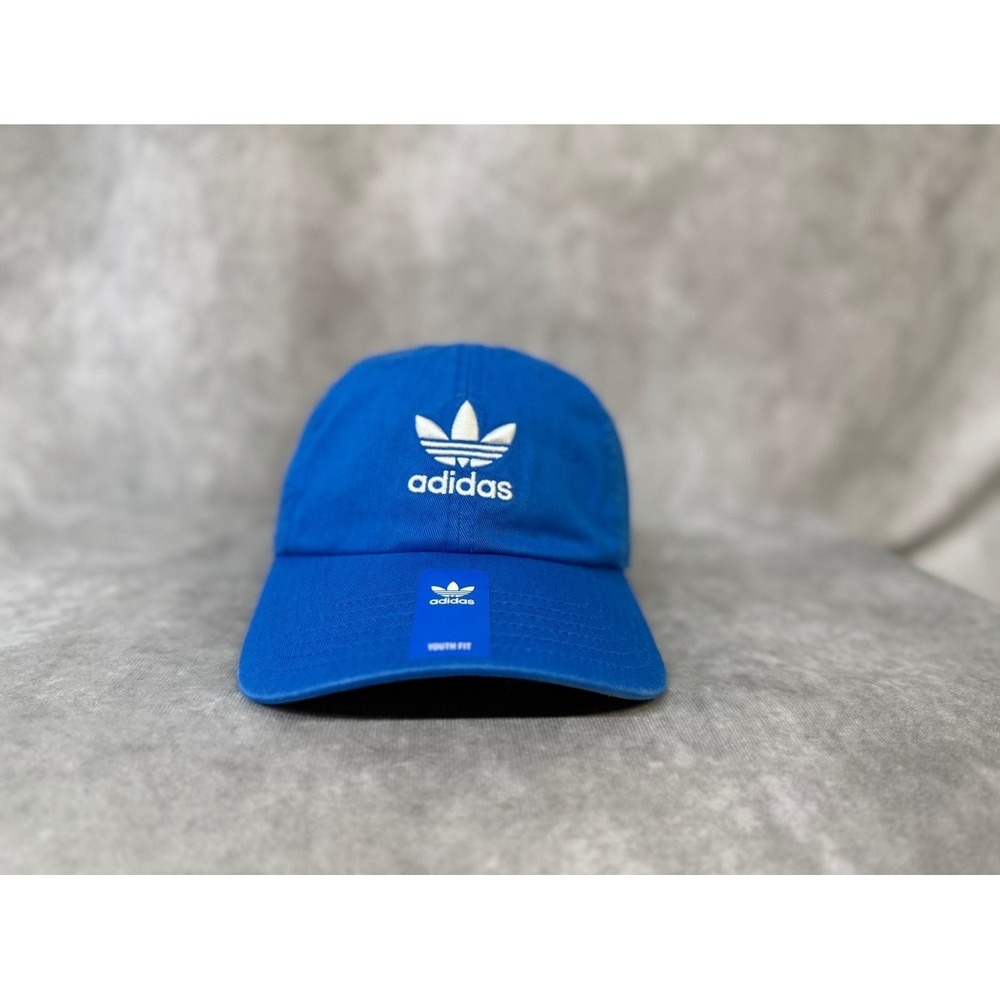 Adidas‎ Youth Originals Blue Cap Adjustable Kids Trefoil Hat New